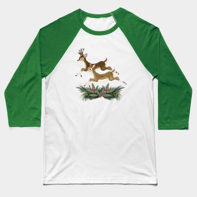 Winter deer Baseball T-Shirt by LauraGraves